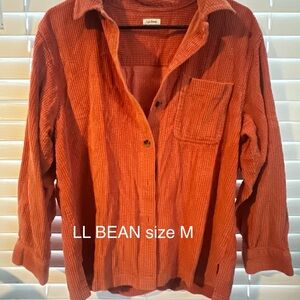 LL Bean Orange Corduroy Shirt